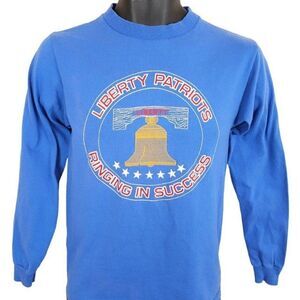 Vintage Liberty Patriots T Shirt Mens Size XS Blue 80s Las Vegas High School
